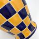 Vintage ceramic vase, blue and yellow checkerboards - 1950s-1960s
