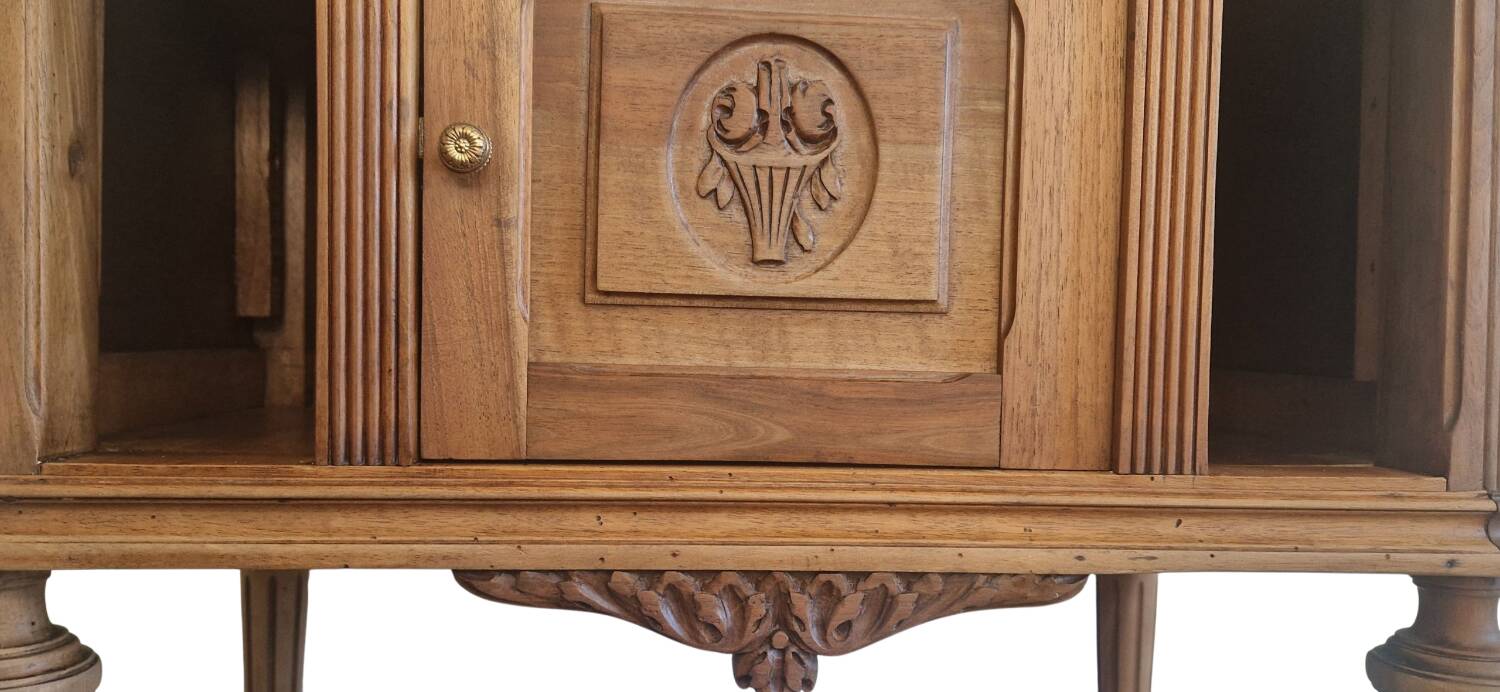 Walnut and green marble sideboard – Louis XVI style – Early 19th century