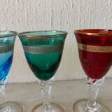 Murano multicolor liquor glasses