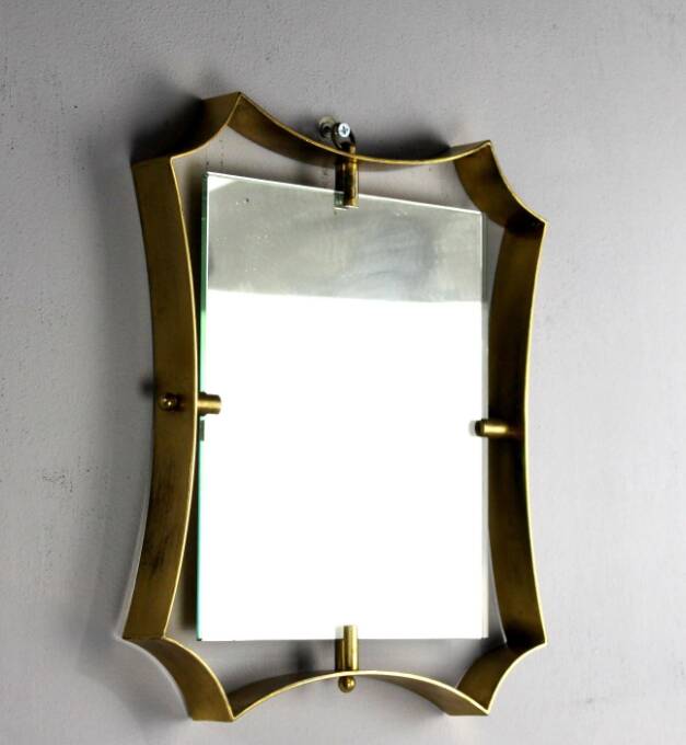 Italian Brass Mirror, 50s