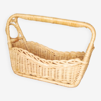 Vintage wicker bottle holder