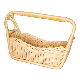 Porte bouteille osier vintage