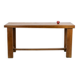Brutalist style table, or desk, in beech. Circa 1900