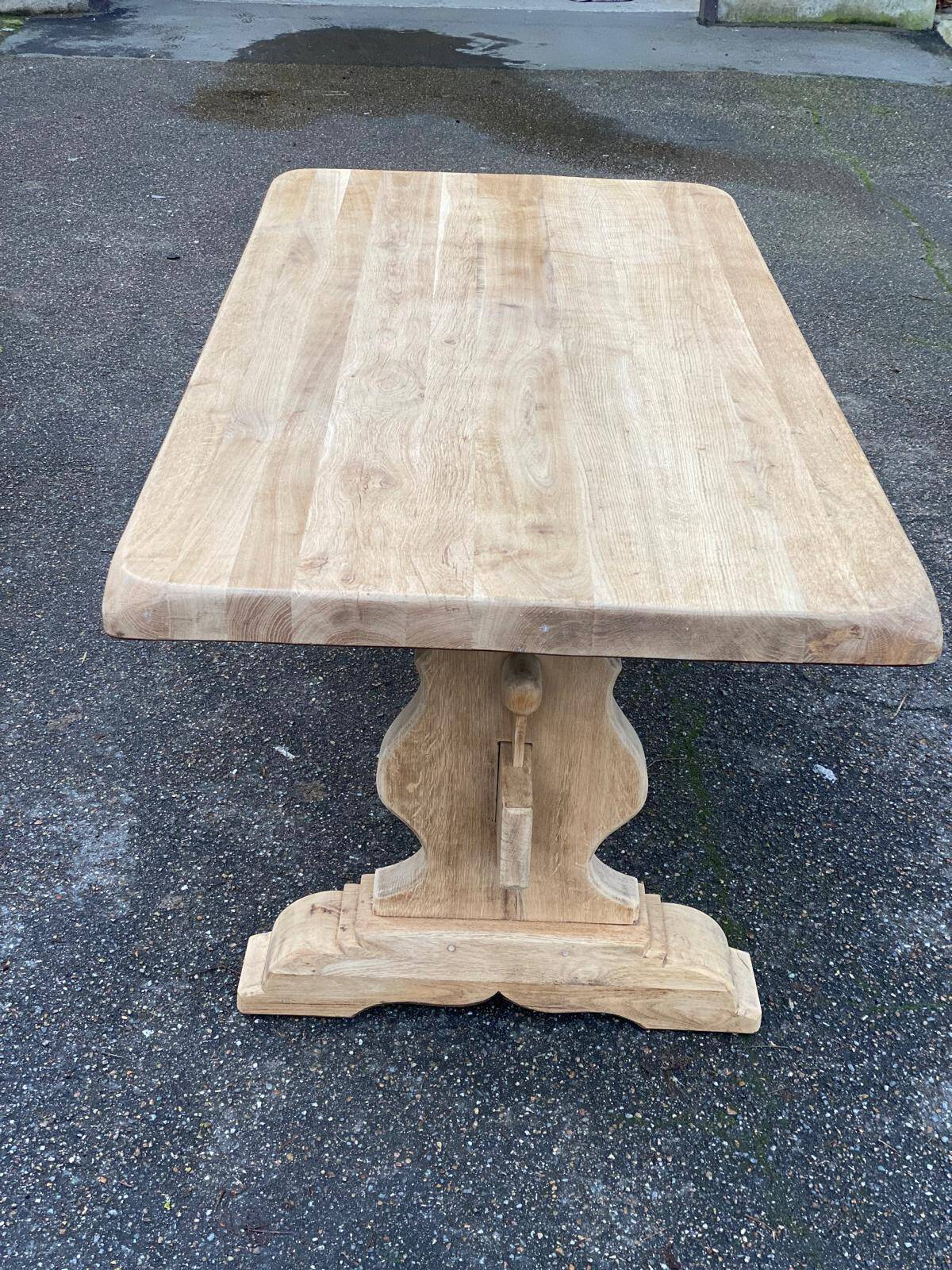 Table à manger de monastère rénovée en chêne massif du 19ème 200cm