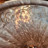 Art Deco Pink Opaline Glass Suspension Lamp Shade Rose Detail