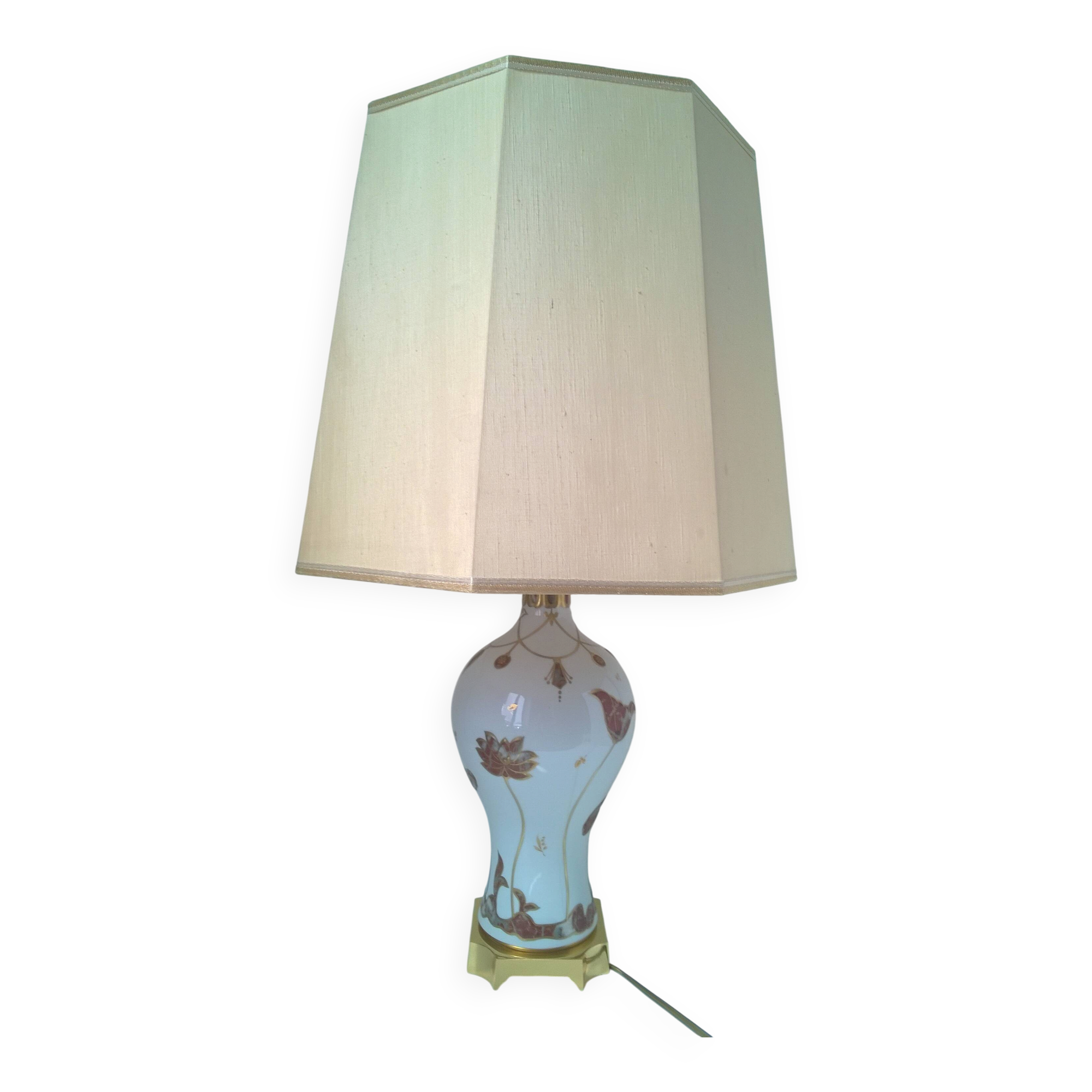 Porcelain and brass lamp by GIULIA MANGANI c.1980