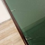 Executive Art Decò desk in exotic wood, glass, and brass