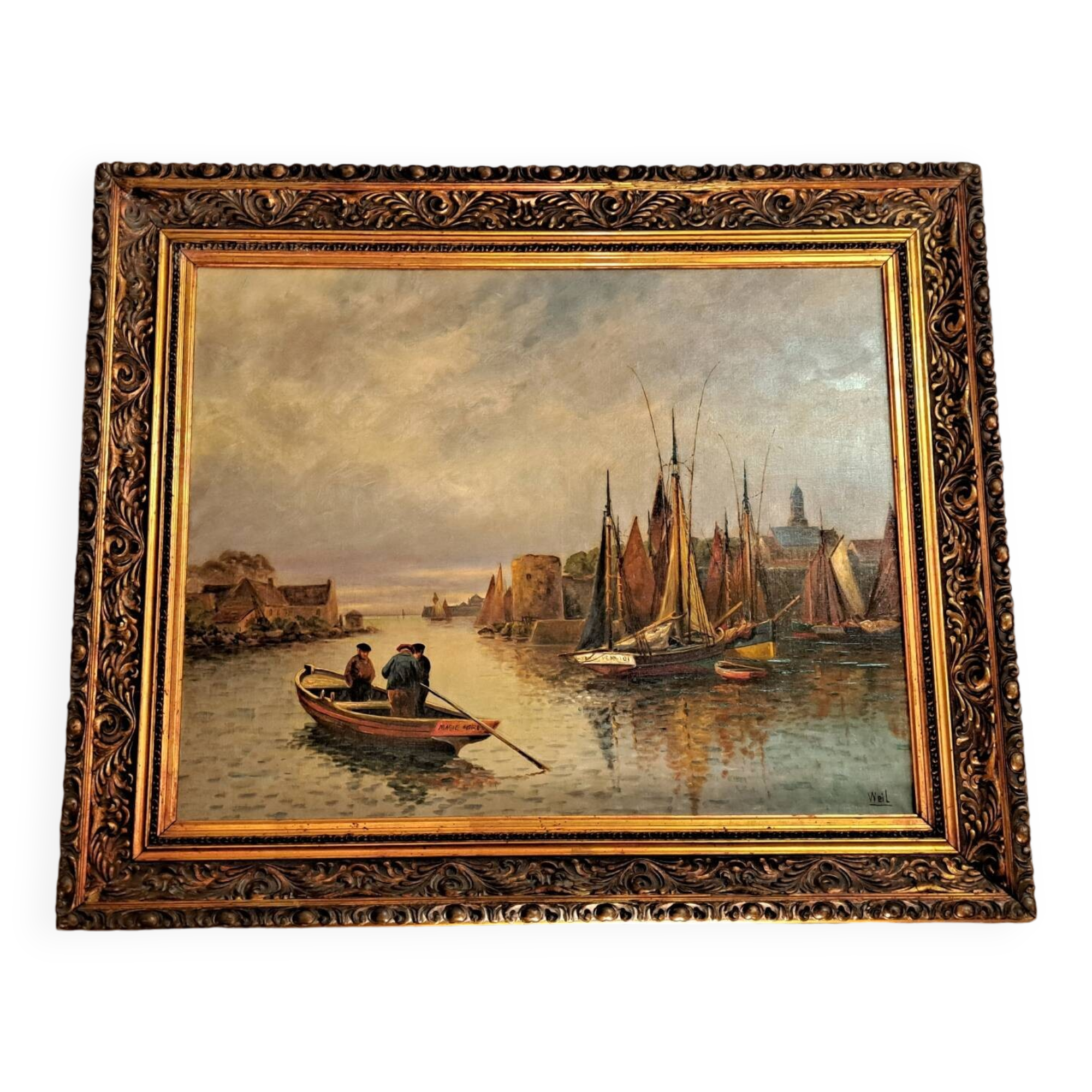 Painting by Fernand Weil "Seen on the port"