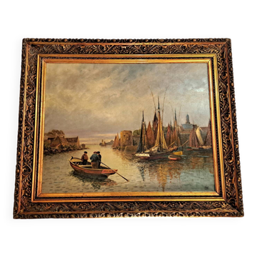 Painting by Fernand Weil "Seen on the port"