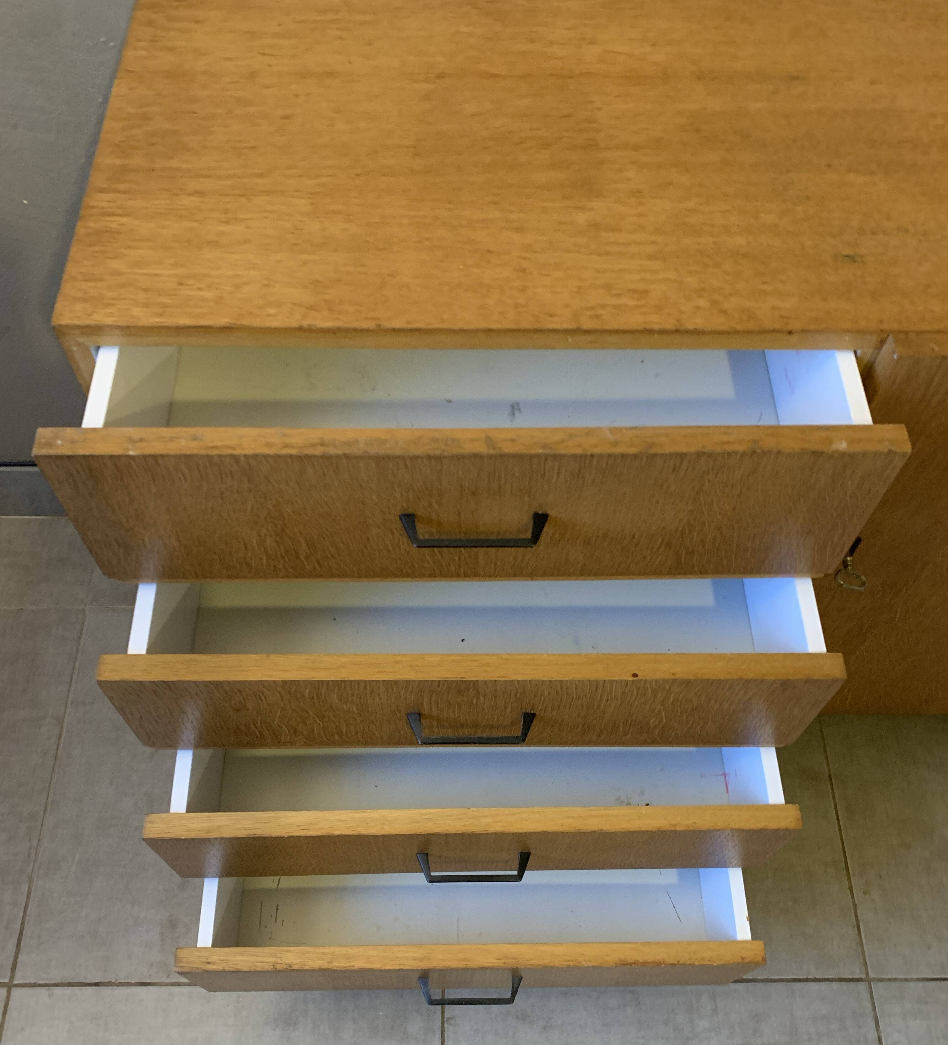 Scandinavian vintage chest of drawers from the 60s in light oak