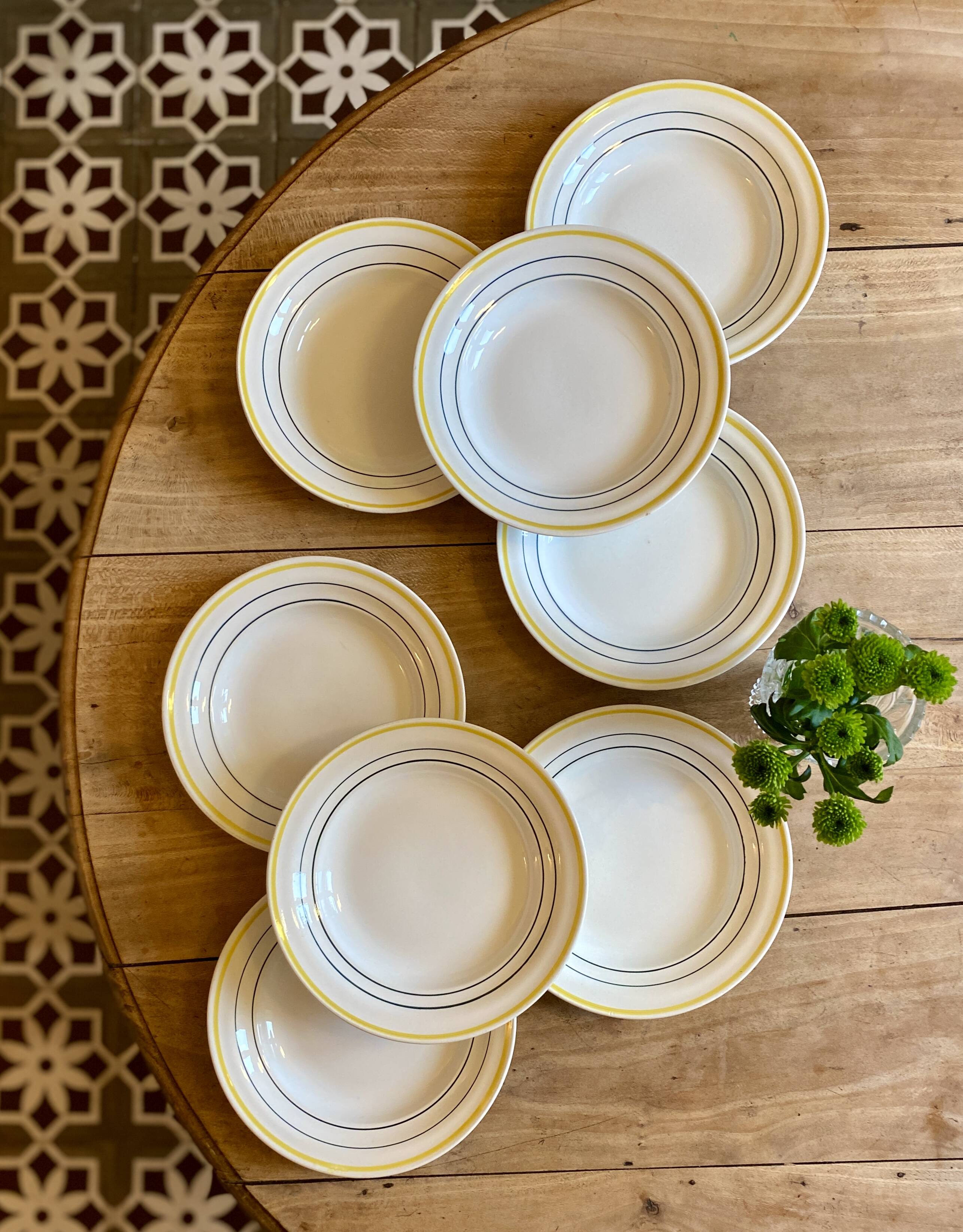 Lot de 8 assiettes creuses vintage modèle Trouville de Saint Amand