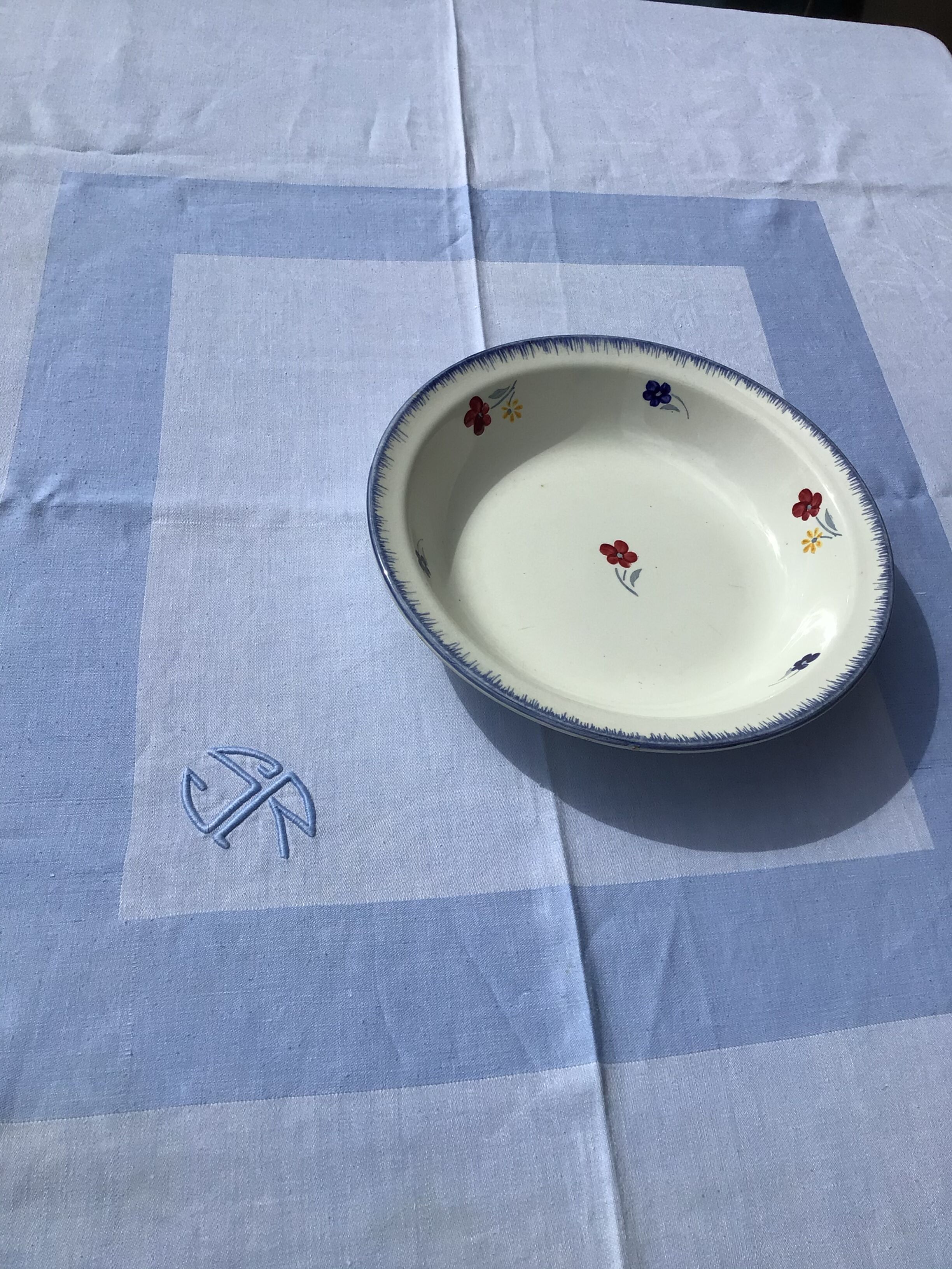Hand embroidered SR square sheet 174cm