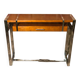 Art Deco style console in dark walnut rubber tree and chrome foot