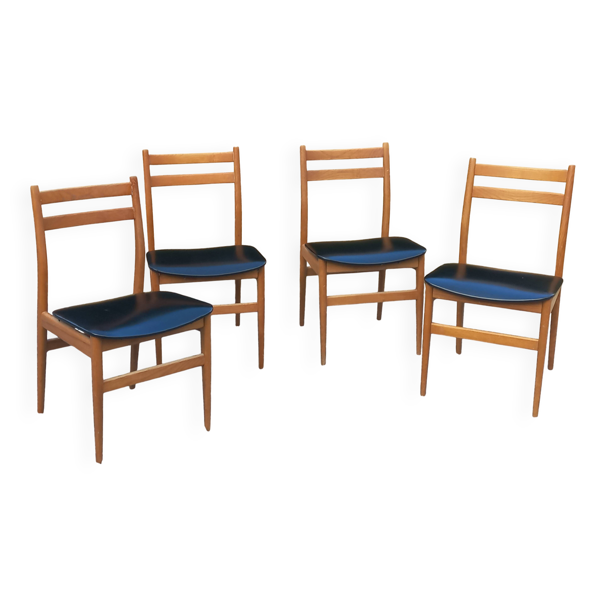 Set de 4 chaises de style scandinave en teck des années 70