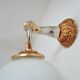 Hand sconce golden metal patinated opaline vintage