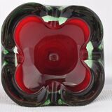 Green and red glass ashtray 70