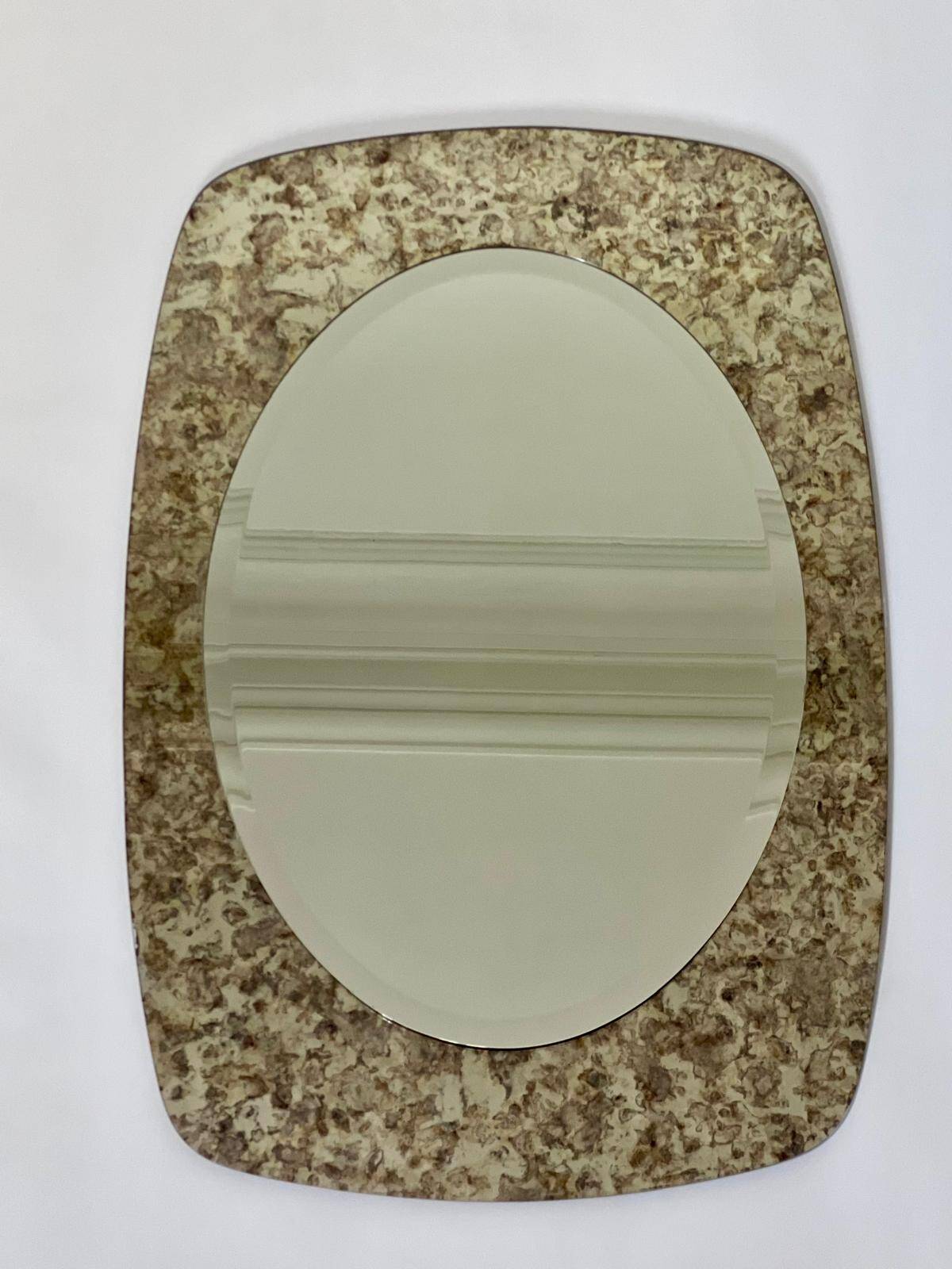 Double mirrors stacked vintage design, France, 1970s