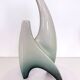 White and Green Ceramic Flower Vase Sculpture attr. to Vibi, Turin, Italy