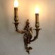 Pair of bronze double wall lights