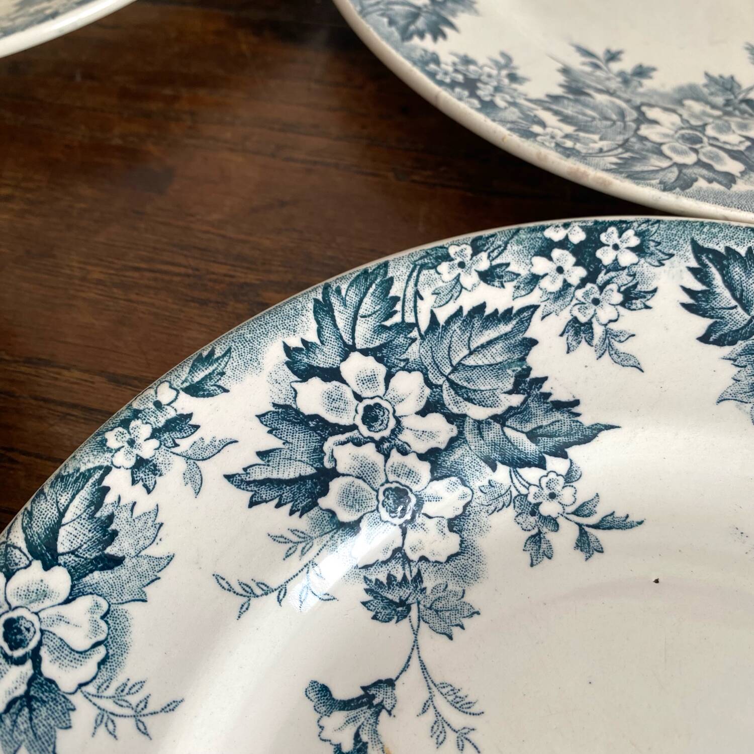 Flat plates made of St Amand Marie-Louise ironstone.