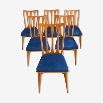 Suite de 6 chaises 1950