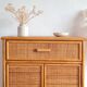 Buffet rotin vintage circa années 70