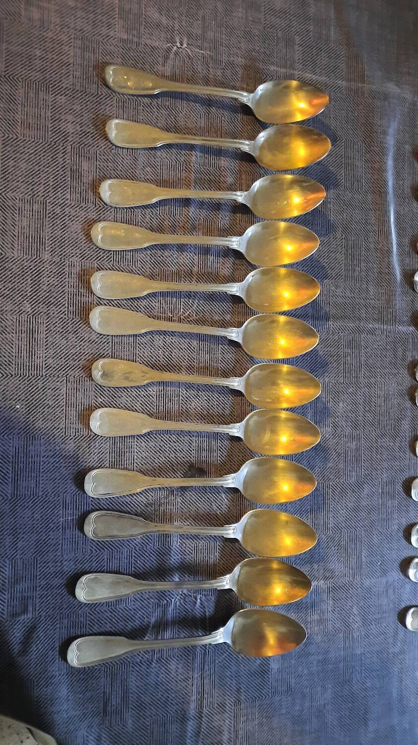 12 silver-plated soup spoons