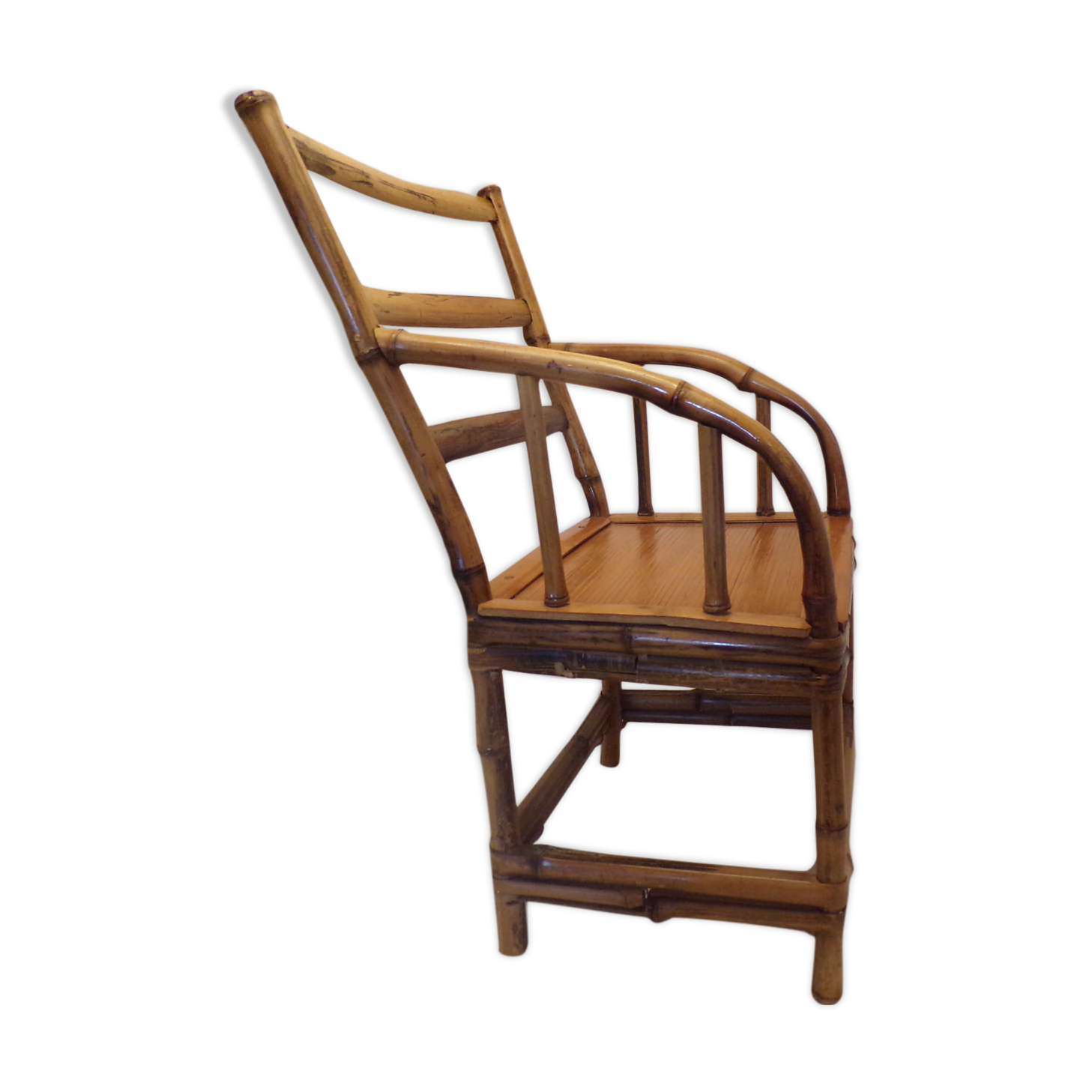 Rattan armchair for children vintage 50's