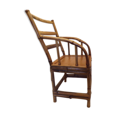 Fauteuil en rotin pour enfant vintage années 50