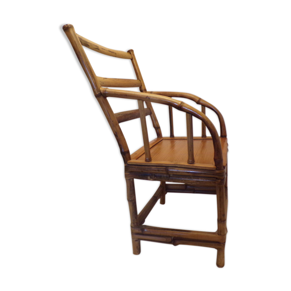 Fauteuil en rotin pour enfant vintage années 50