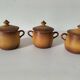 Set of three mini cocottes Pillivuyt in porcelain – 1930s-1940s
