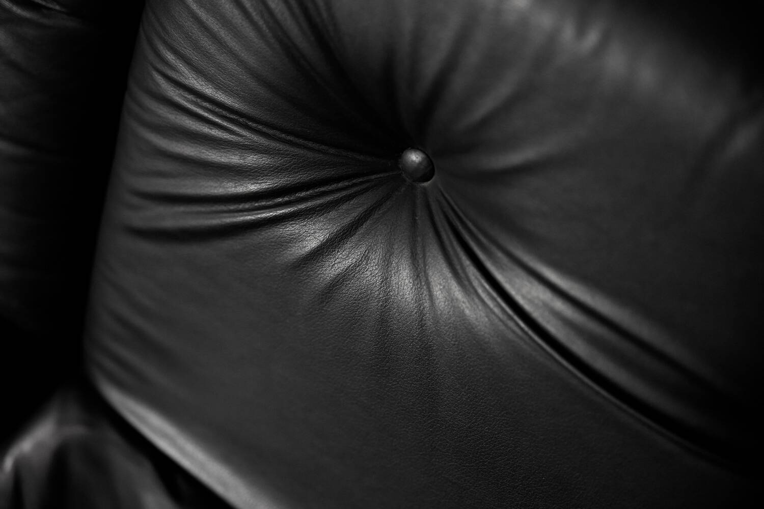 Vintage Mid-Century German Modern Minimalist Leather and Chrome Modular Sofa