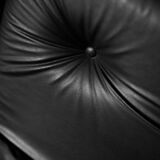 Vintage Mid-Century German Modern Minimalist Leather and Chrome Modular Sofa