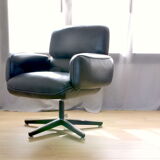Beautiful Armchair of Otto Zapf for KNOLL black leather