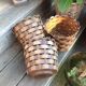 Suite of three cache pots imitation wicker braided by Emsa / vintage 60s-70s