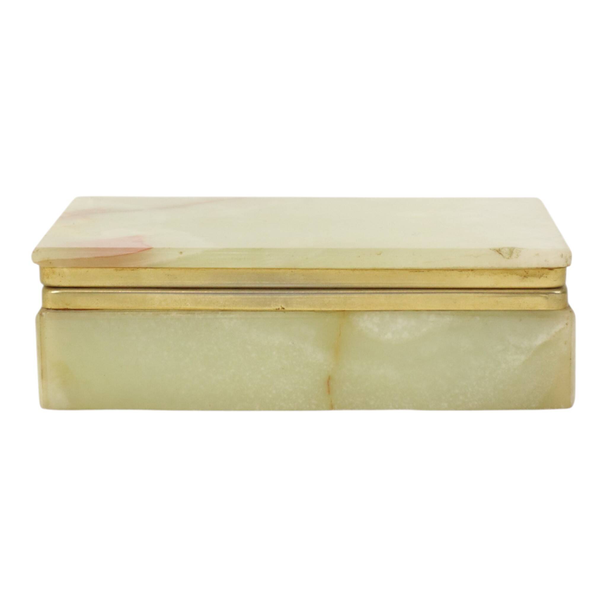 Vintage Italian Smoker's Box Jewelry Box Onyx Natural Stone
