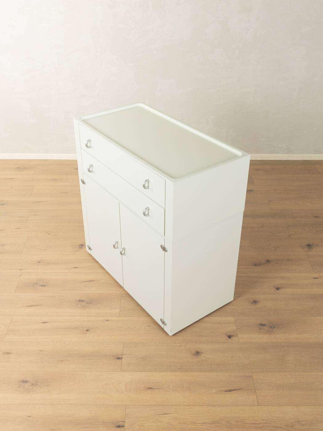 Interlübke vintage cabinet with metal hinges and minimalist handles