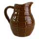 Large Saint-Clément vintage brown rope pitcher 1950