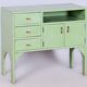 Art Deco Small Cabinet in Spruce & Paint, Czech, 1920s