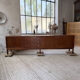 Enfilade teck XL années 60 constructiviste