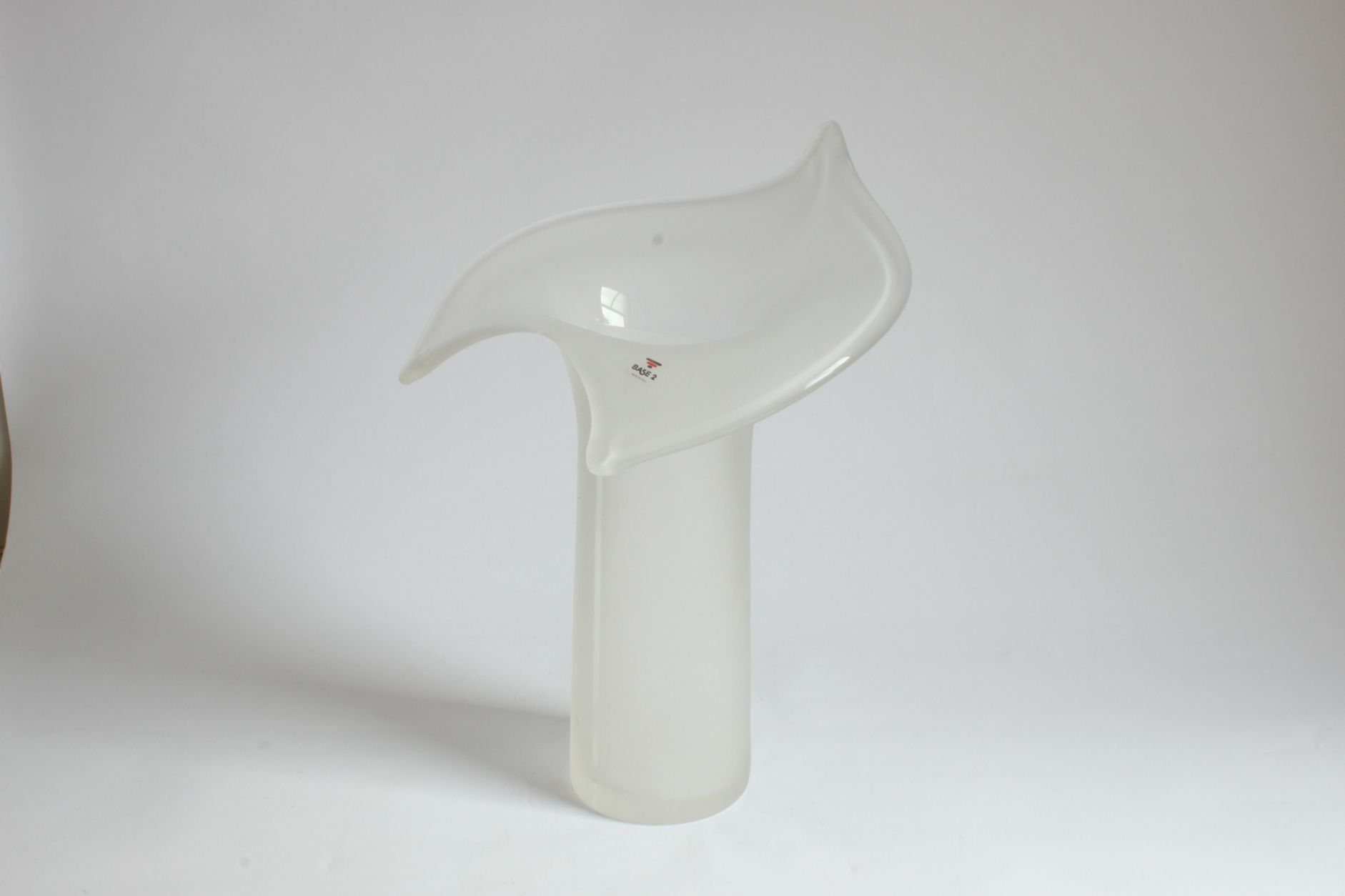 Orchid vase in milky Murano glass by Base2, Italy 1970