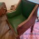 Rosewood desk, armchair and bookshelf.