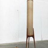 Mid-century tripod rocket floor lamp in teak, 1960s.
