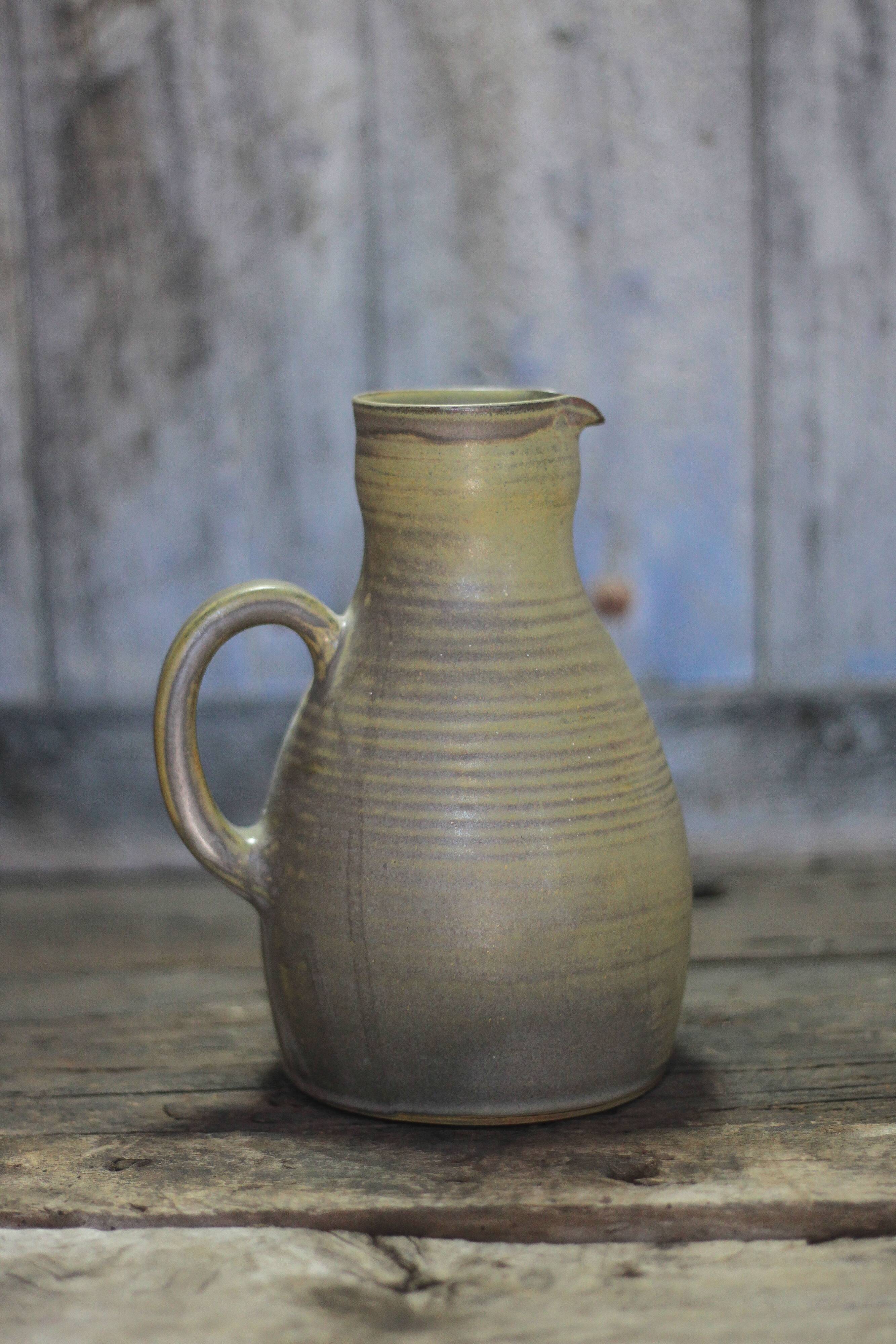 Stoneware jug from the Taizé workshop, vintage jug, carafe, collection