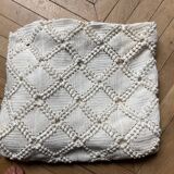White cotton crochet bedspread