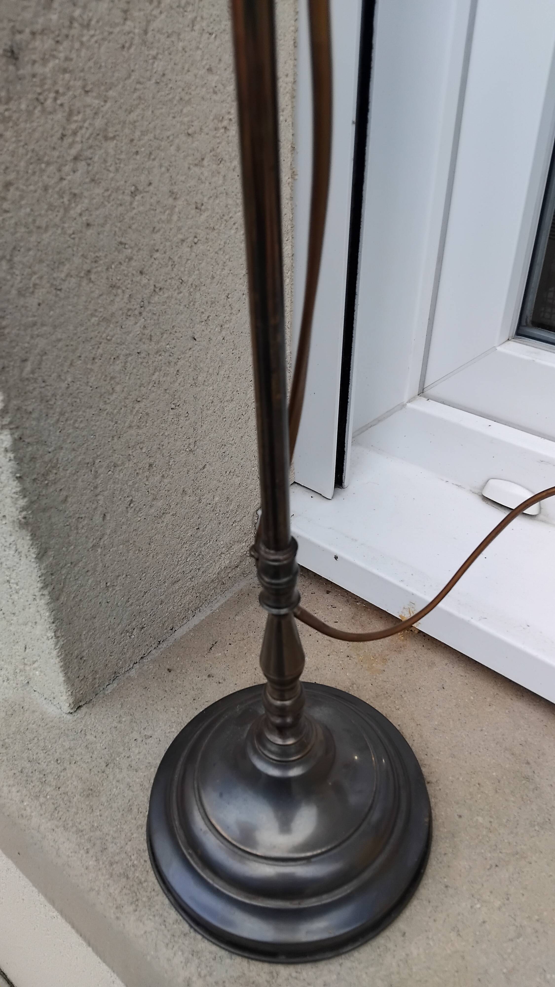 Swan neck lamp tulip shade glass paste vannes antique vintage