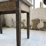 Oak and marble farm table