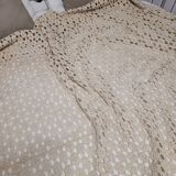 Crochet bedspread in string color