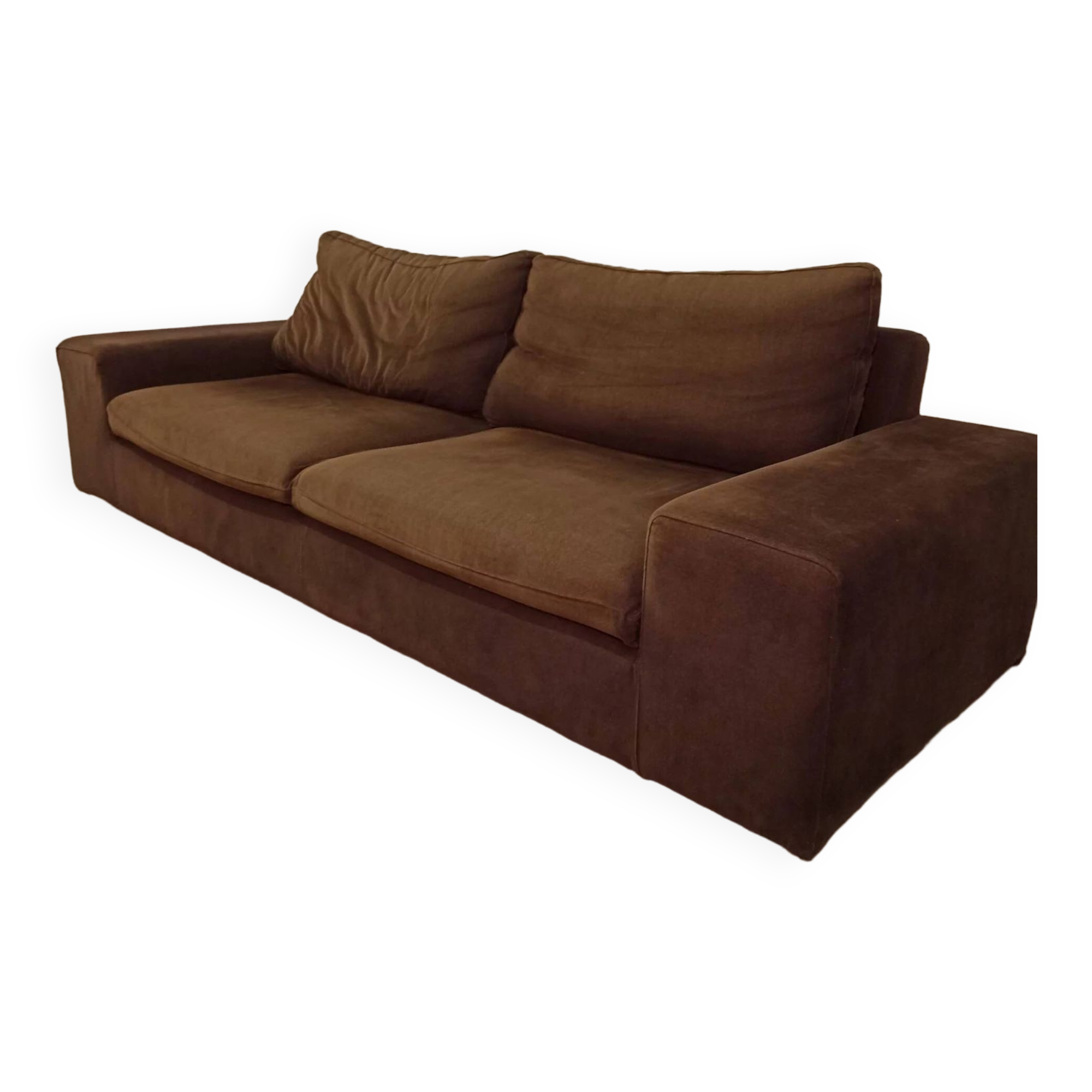 Large brown fabric sofa, excellent quality