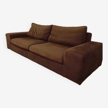 Grand canapé en tissu marron, excellente qualité